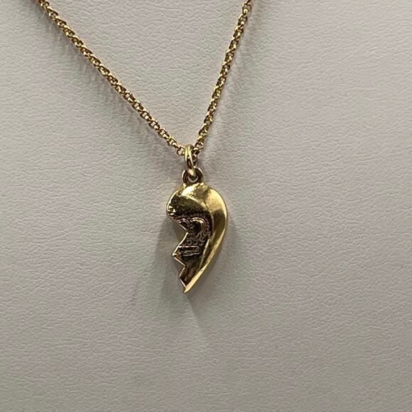 Juicy Couture Friends Forever Half Heart Broken Heart Gold Tone Necklace - Picture 2 of 8